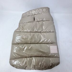 Maxbone Beige Puffer Dog Coat Size M - Insulated Winter Jacket